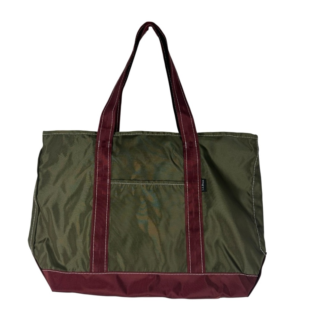 Olive Green and Burgundy Tote Bag - Women